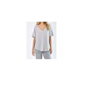 Babaton Casual  Relaxed fit Cotton Blend Knit V-Neck T-Shirt
